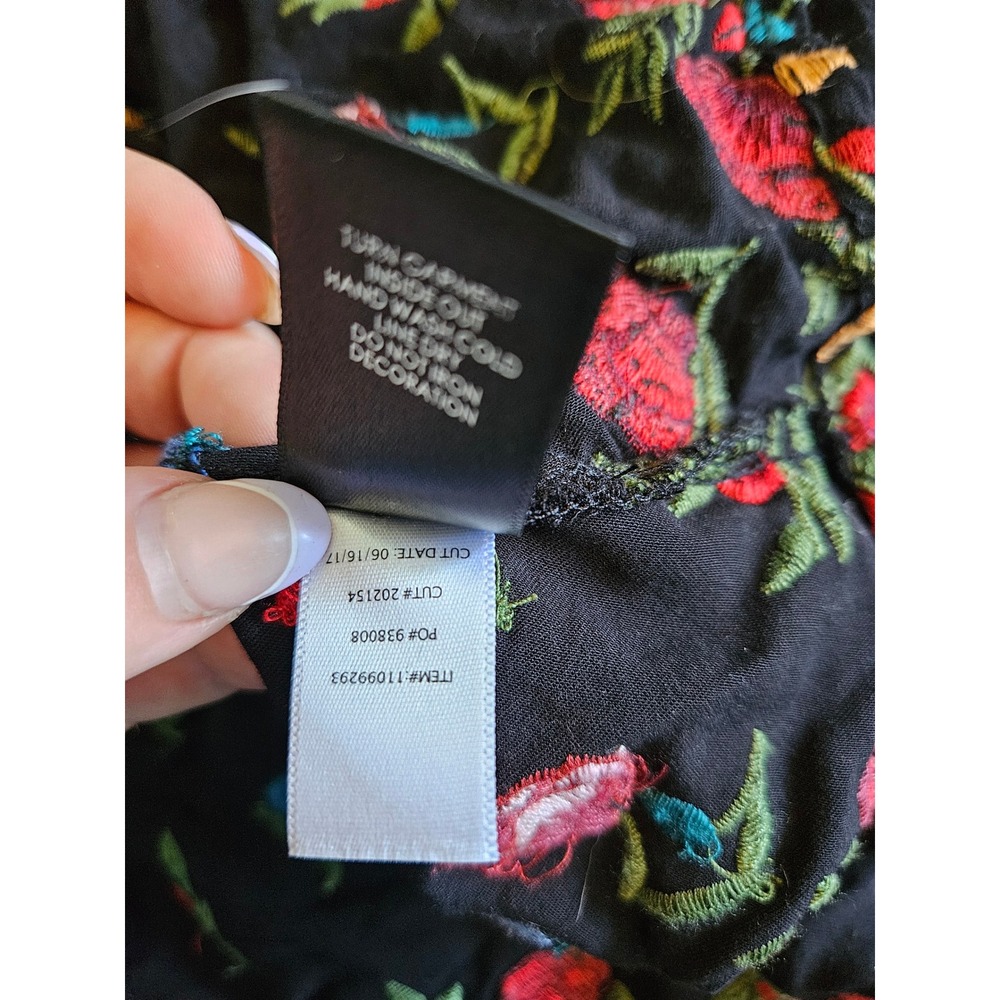 Torrid Black Floral Embroidered Babydoll Mini Dress Plus Size 3 (3x) - Picture 6 of 7